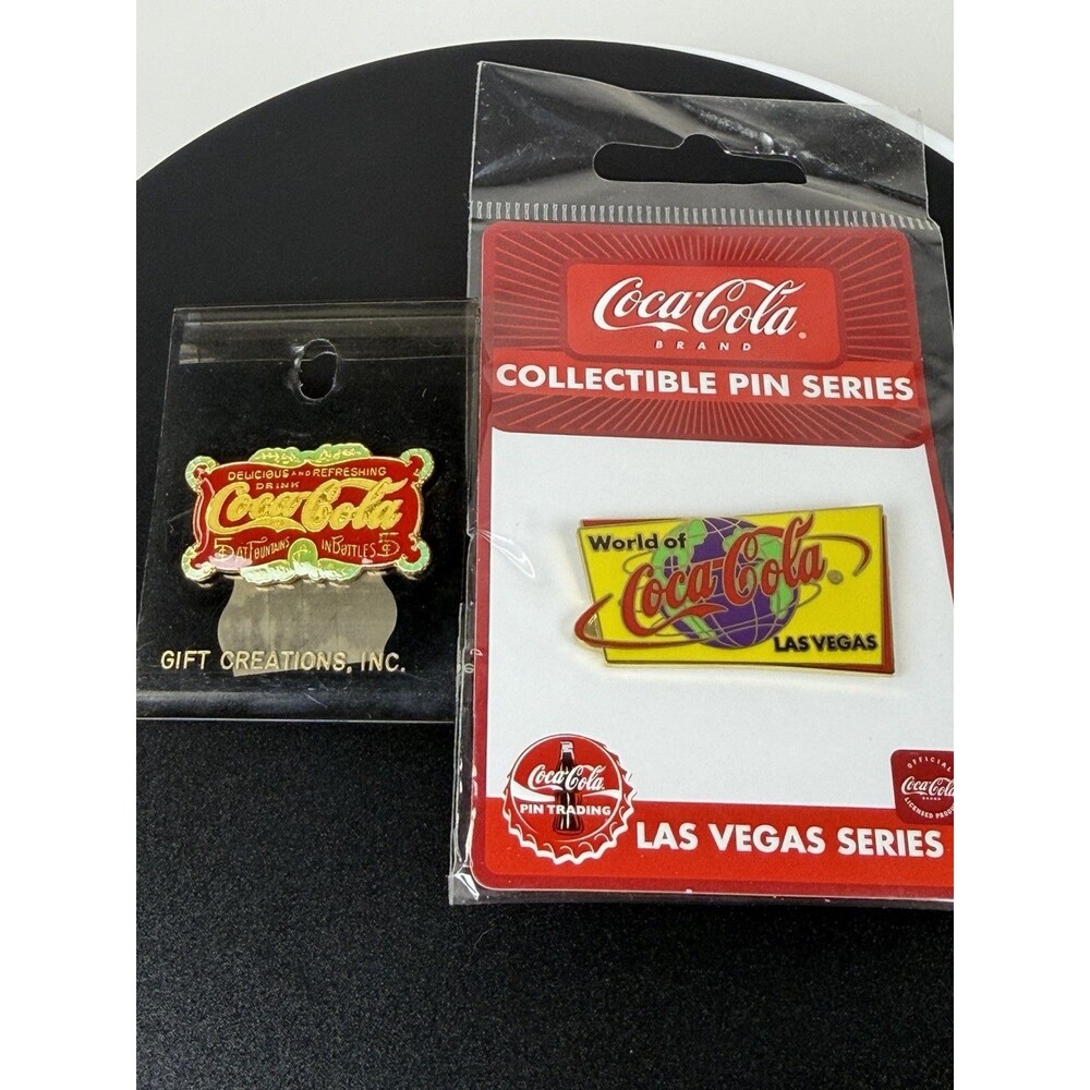 Lot of 2 Vtg Coca Cola Enamel Pins Las Vegas Series 1988 Gift Creations Coke - Picture 7 of 8
